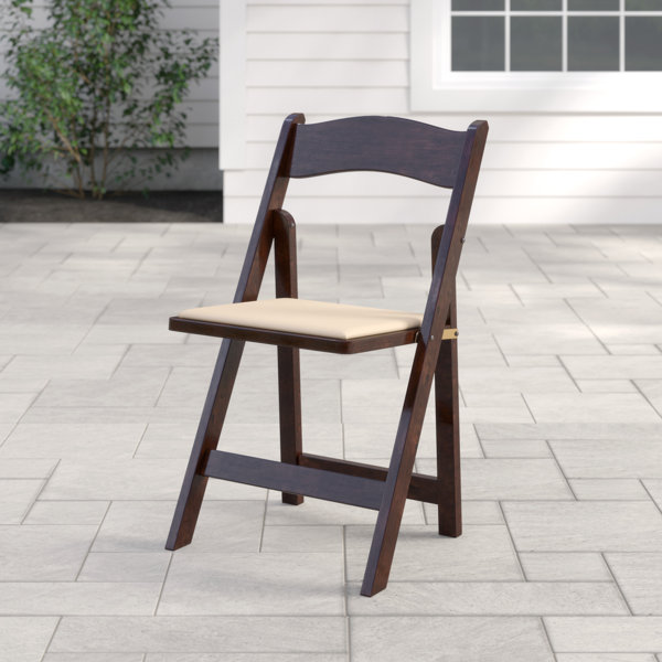Lark Manor Prompton Wood Folding Chair with Vinyl Padded Seat & Reviews Wayfair